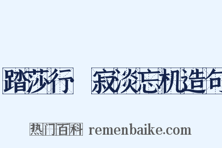 踏莎行·寂淡忘机造句是什么意思的图片